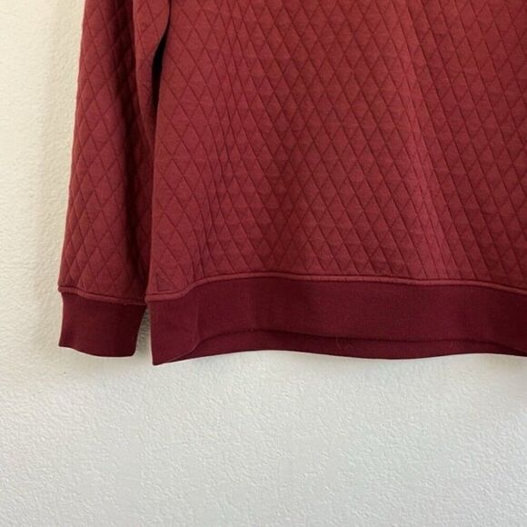 Untuckit Red Sweater Men's Medium Snap Pullover Carufe Quilted Casual Fleece - Picture 8 of 8